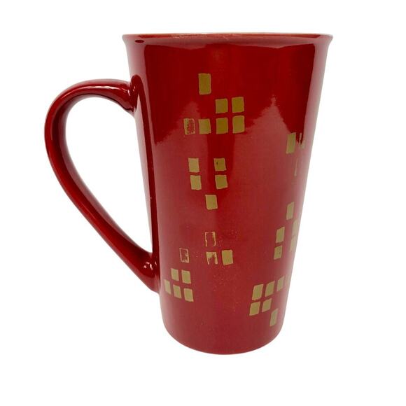 2014 Starbucks Red/Gold Holiday Christmas Tree Mug 17.8 Oz - Picture 1 of 8